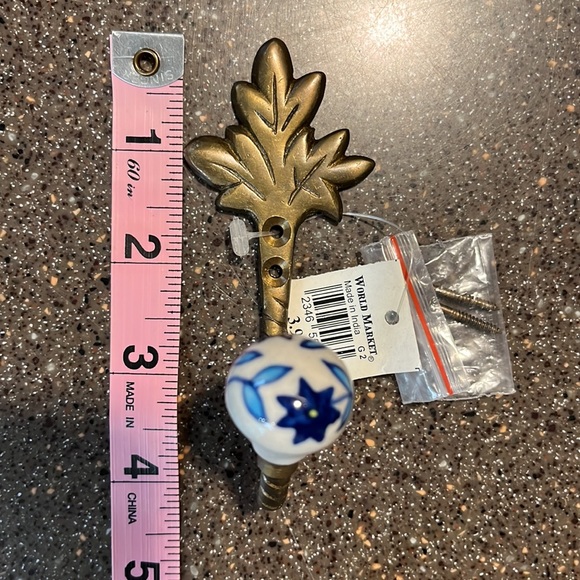 World Market Brass and Porcelain Hooks - Picture 5 of 7